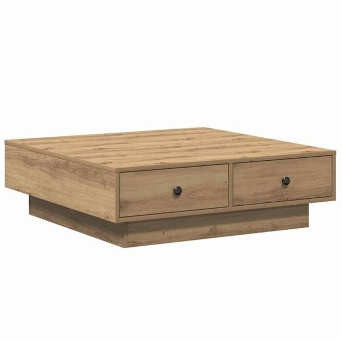 Table basse moderne chêne artisan 90x90cm - 35% de remise