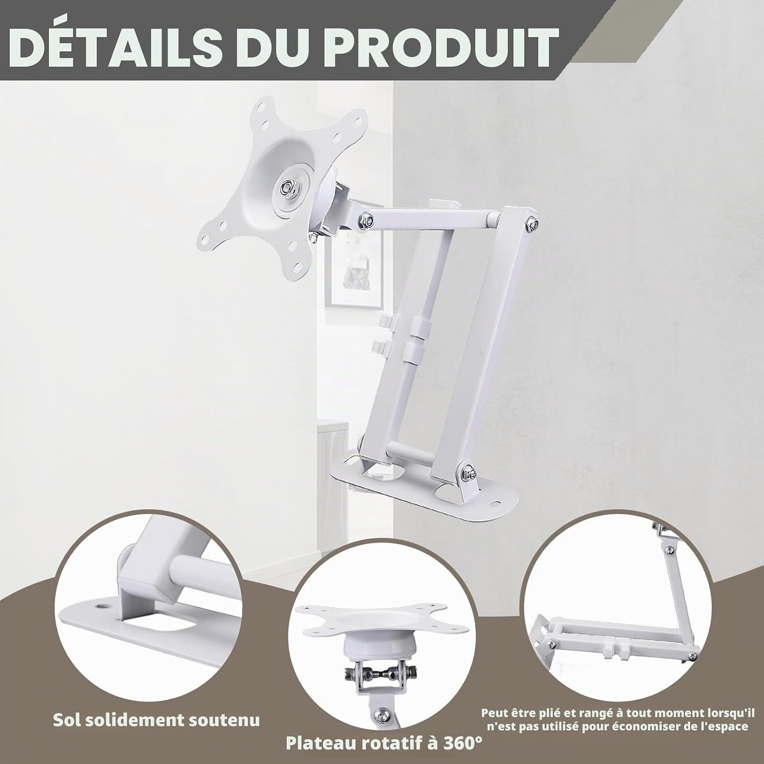 Support mural TV 10-32 pouces inclinable et orientable - 31% de remise