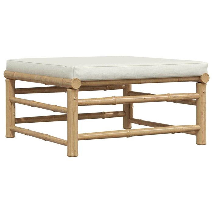 Ensemble salon de jardin 3 pièces bambou crème - 35% de remise