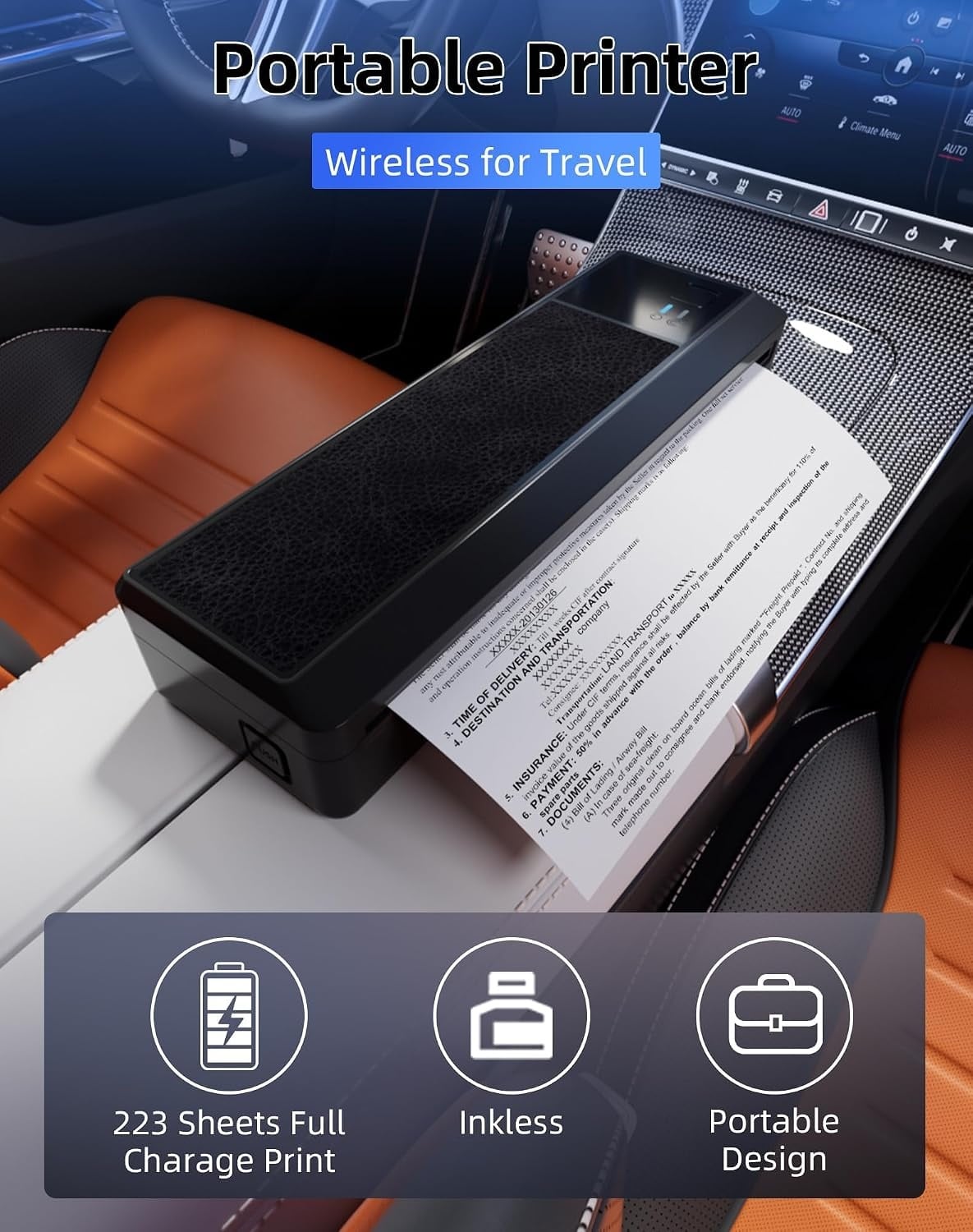 Imprimante thermique portable A4 P83 Bluetooth/USB - 34% de remise