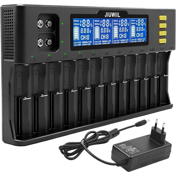Chargeur de 14 batteries universel - 33% de remise