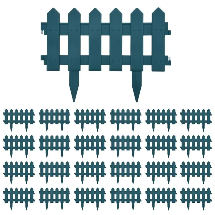 Bordure de jardin modulable 10 m, 25 pièces - Vert - 32% de remise