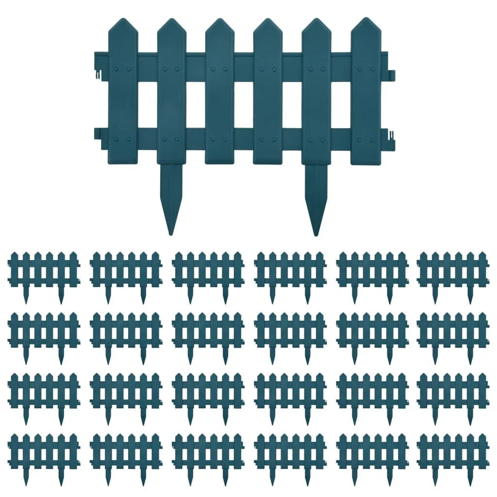 Bordure de jardin modulable 10 m, 25 pièces - Vert - 32% de remise