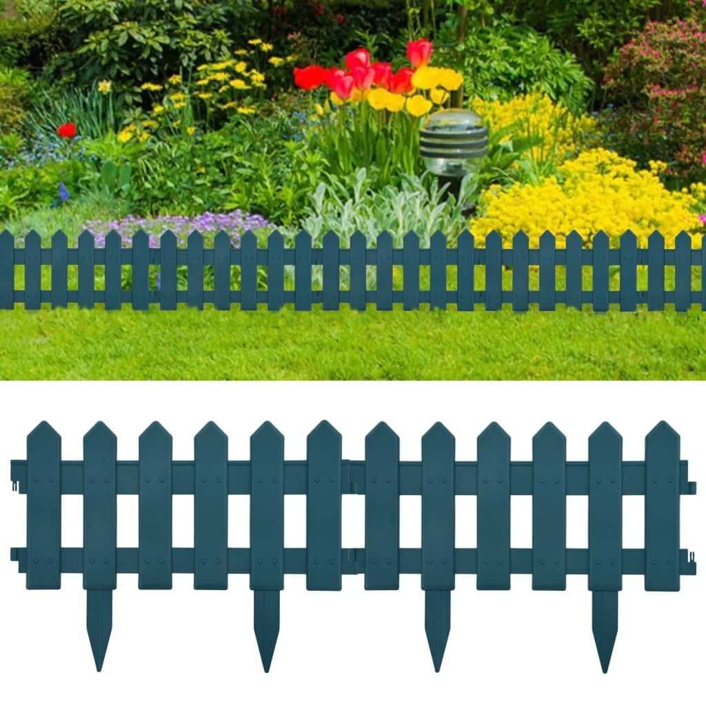Bordure de jardin modulable 10 m, 25 pièces - Vert - 32% de remise