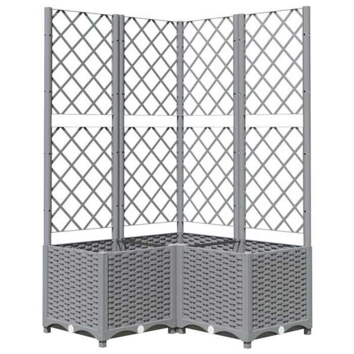Jardinière avec treillis 80x136 cm gris clair - 34% de remise