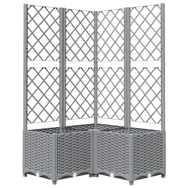 Jardinière avec treillis 80x136 cm gris clair - 34% de remise