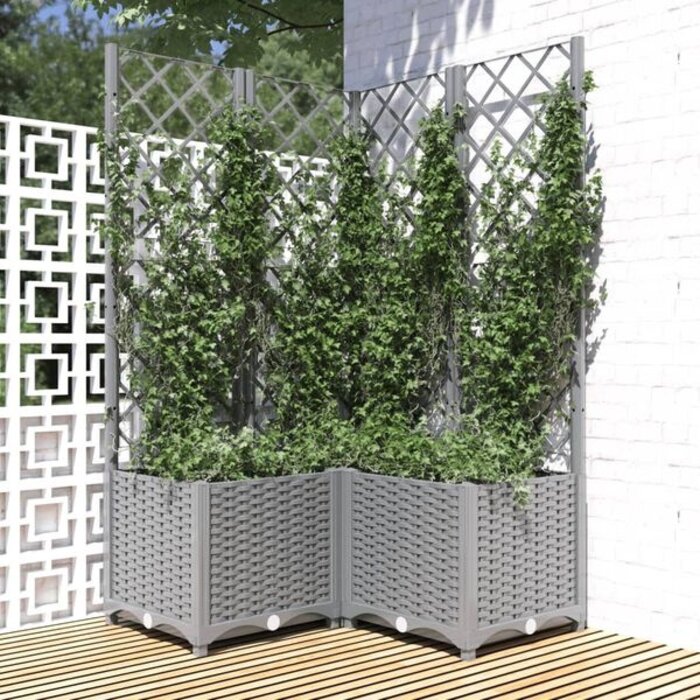 Jardinière avec treillis 80x136 cm gris clair - 34% de remise