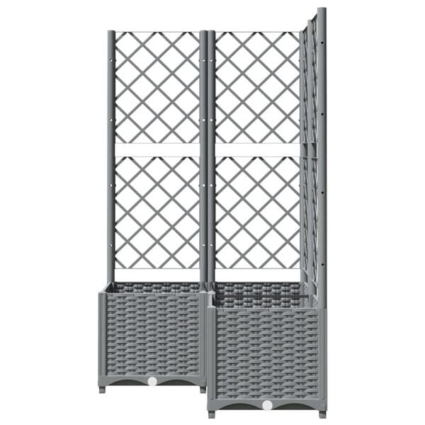 Jardinière avec treillis 80x136 cm gris clair - 34% de remise
