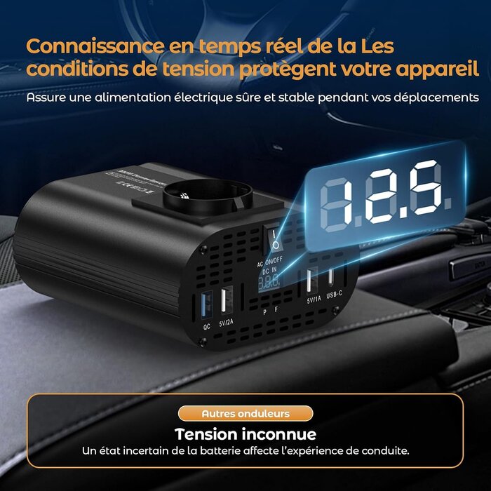 Convertisseur 12V vers 220V 300W - 5 ports - 32% de remise