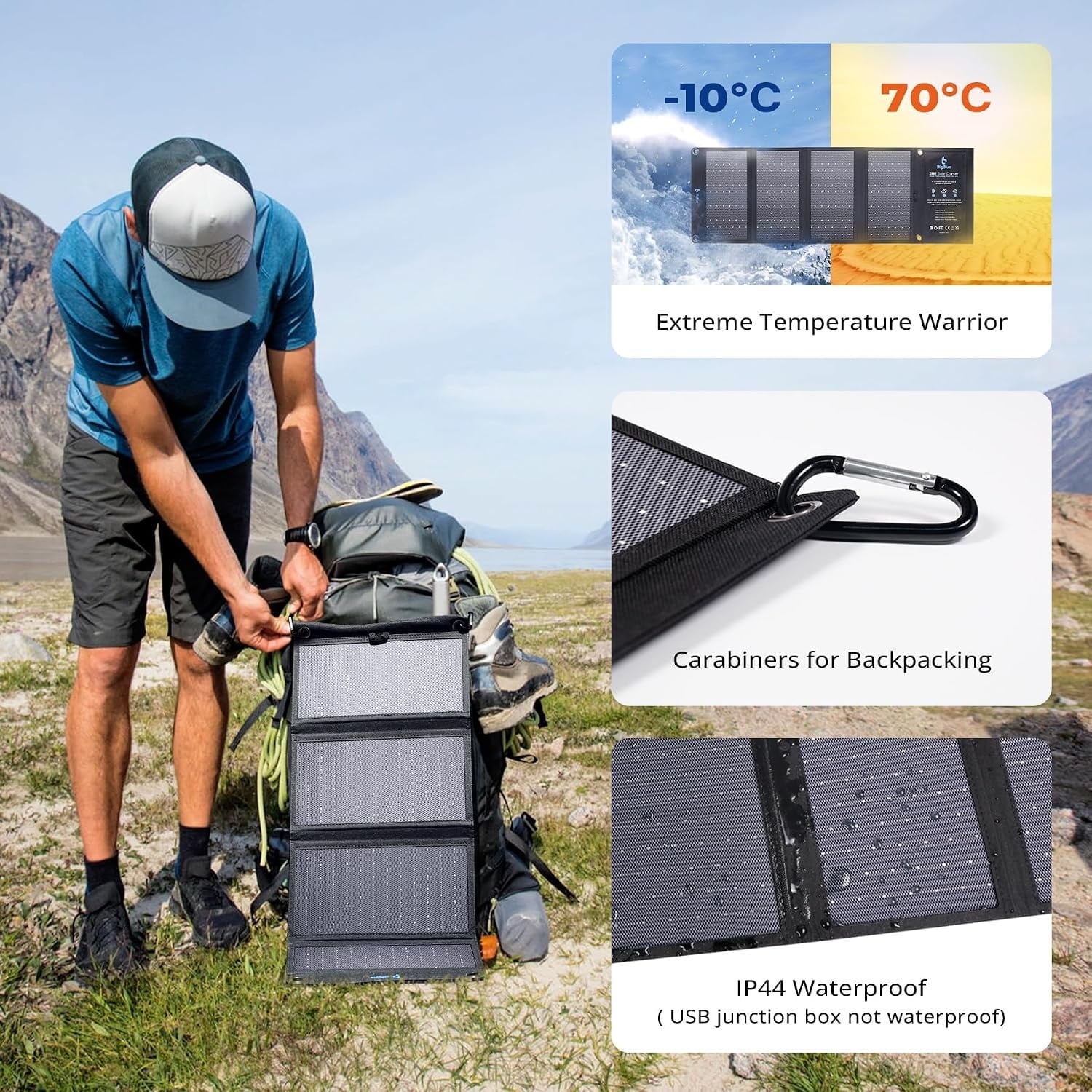 Chargeur solaire portable 28W étanche - 3 ports USB - 34% de remise