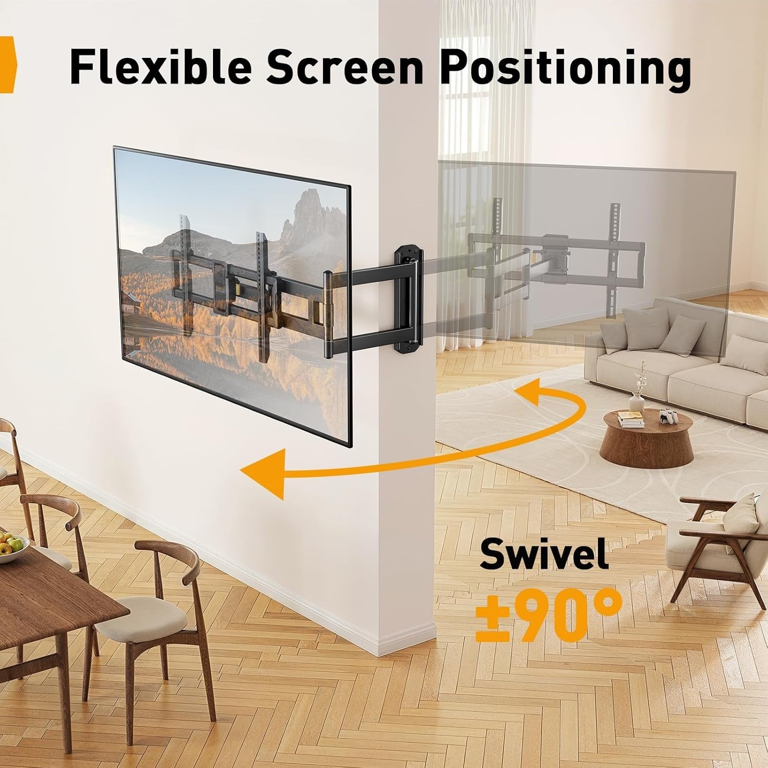 Support Mural TV Articulé 42-84 pouces, Bras Long 943 mm - 34% de remise
