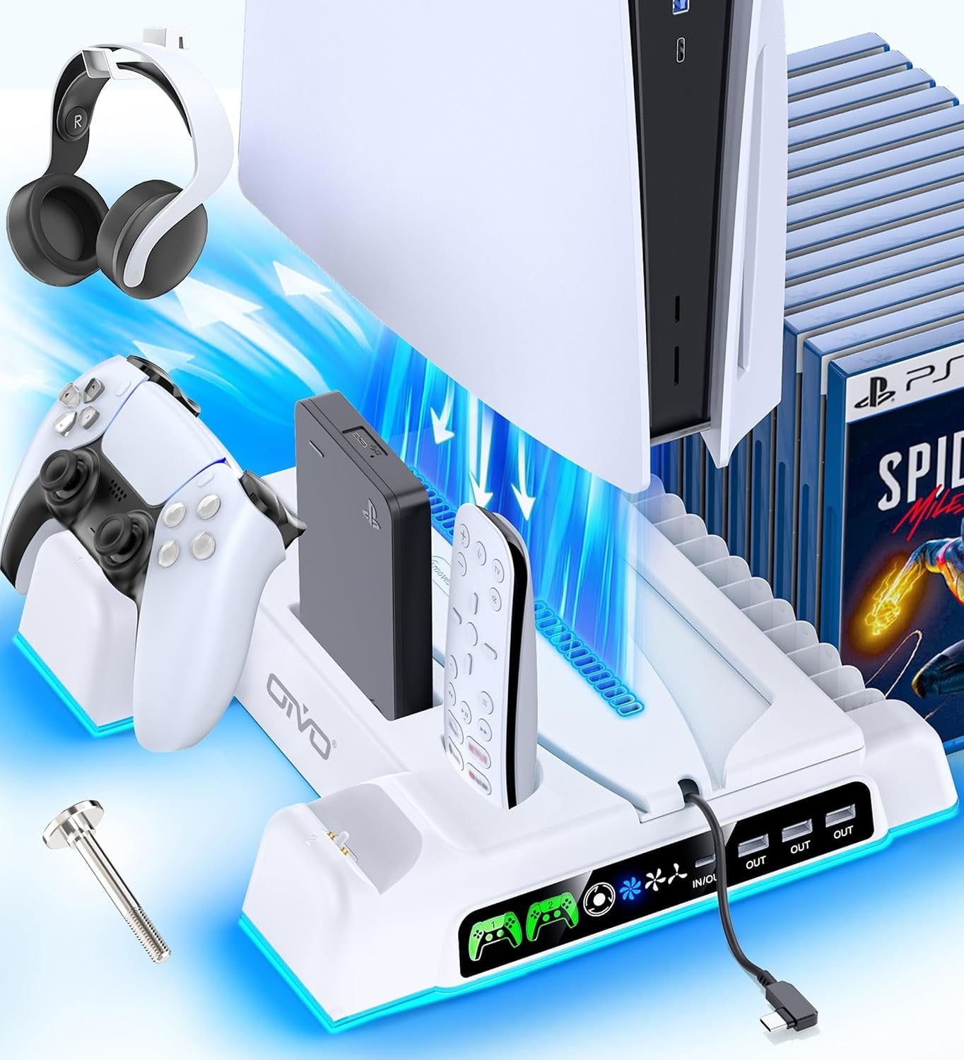 Station de refroidissement PS5/Slim/Pro - 32% de remise - Blanc