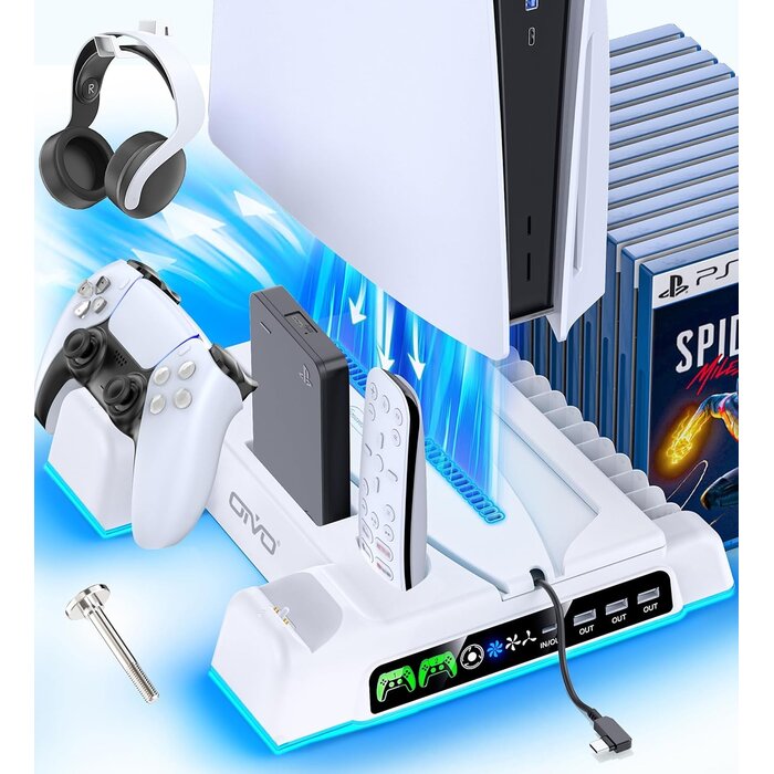 Support PS5 multifonction avec refroidissement et chargeur - 32% de remise