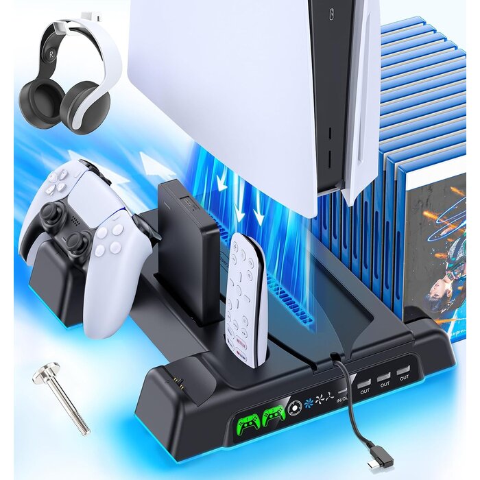 Support PS5 multifonction avec refroidissement et chargeur - 32% de remise