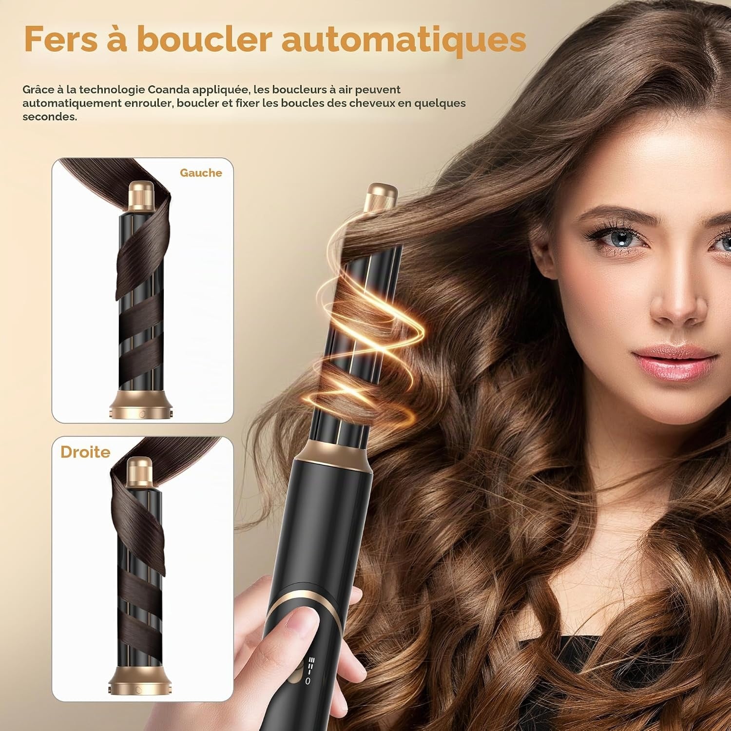 Brosse soufflante 5-en-1 1000W - Noir et Or - 33% de remise