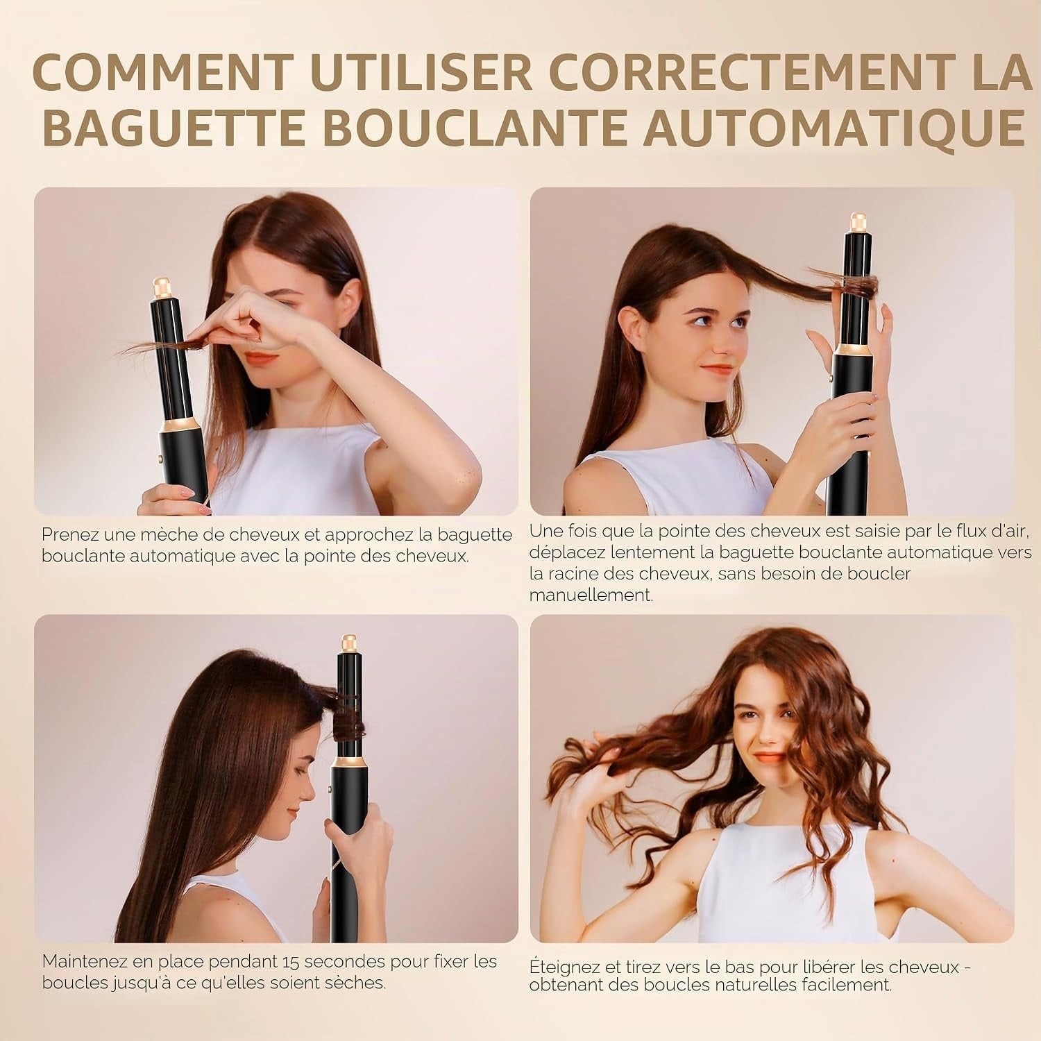 Brosse soufflante 5-en-1 1000W - Noir et Or - 33% de remise