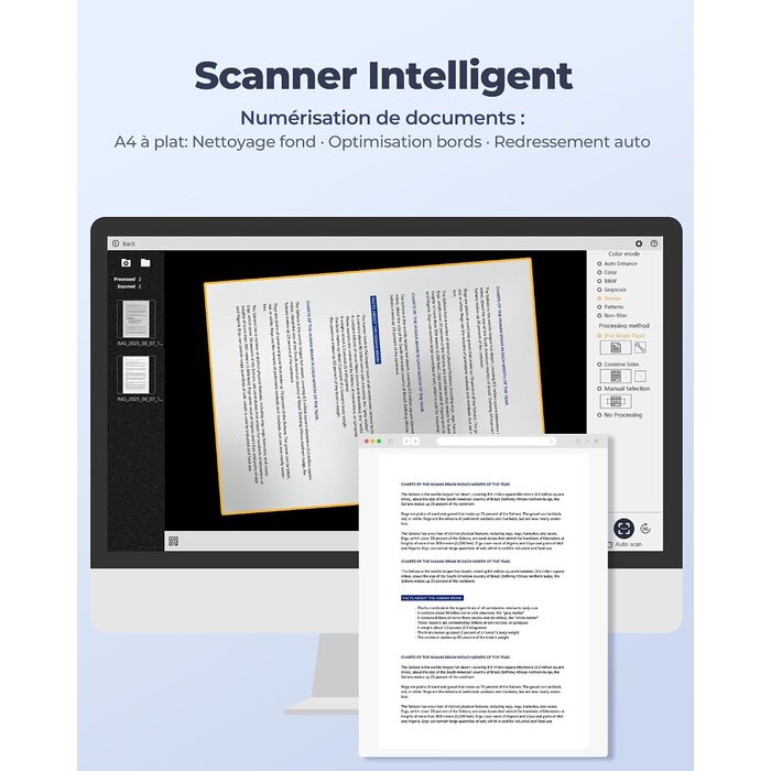 Scanner de documents pliable 12 MP USB-C - 34% de remise