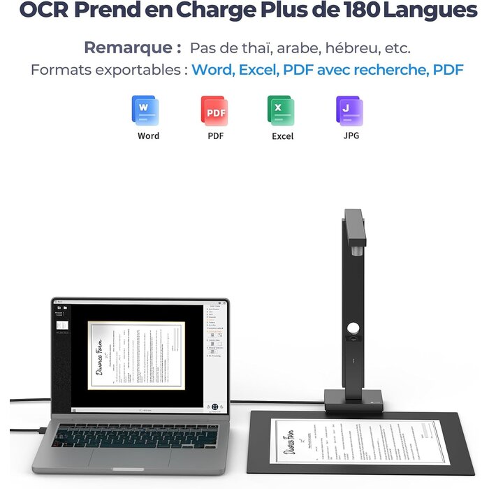Scanner de documents pliable 12 MP USB-C - 34% de remise