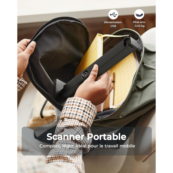 Scanner de documents pliable 12 MP USB-C - 34% de remise