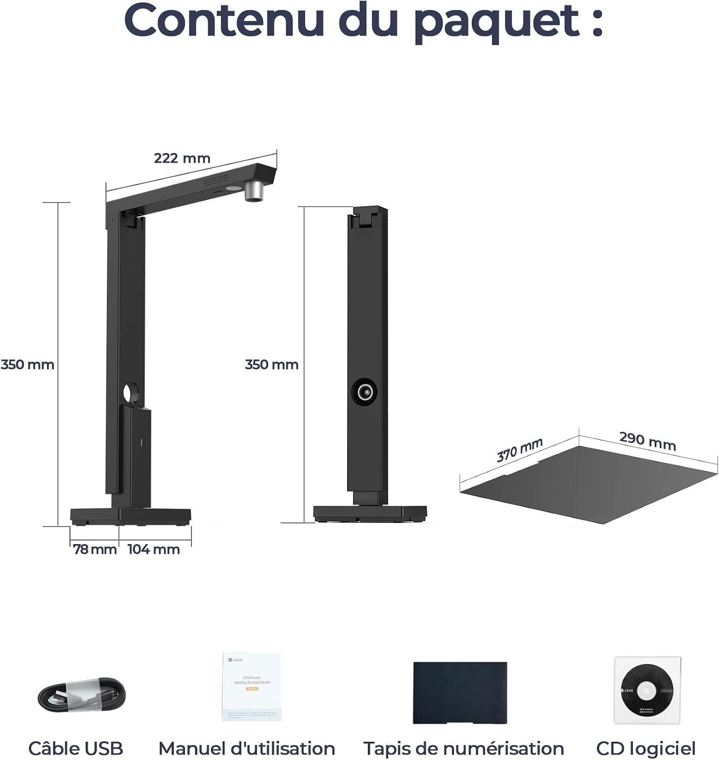 Scanner de documents pliable 12 MP USB-C - 34% de remise