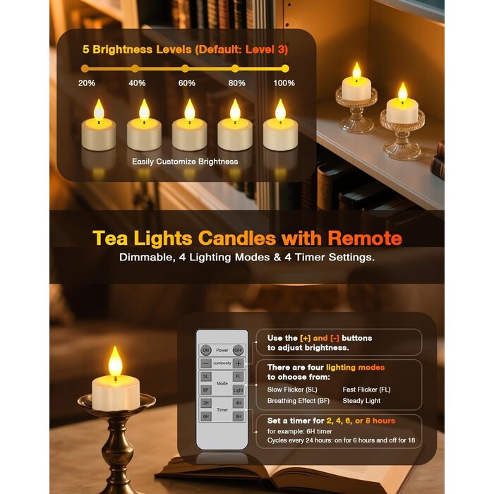 Lot de 12 bougies LED rechargeables avec station de charge - 33% de remise