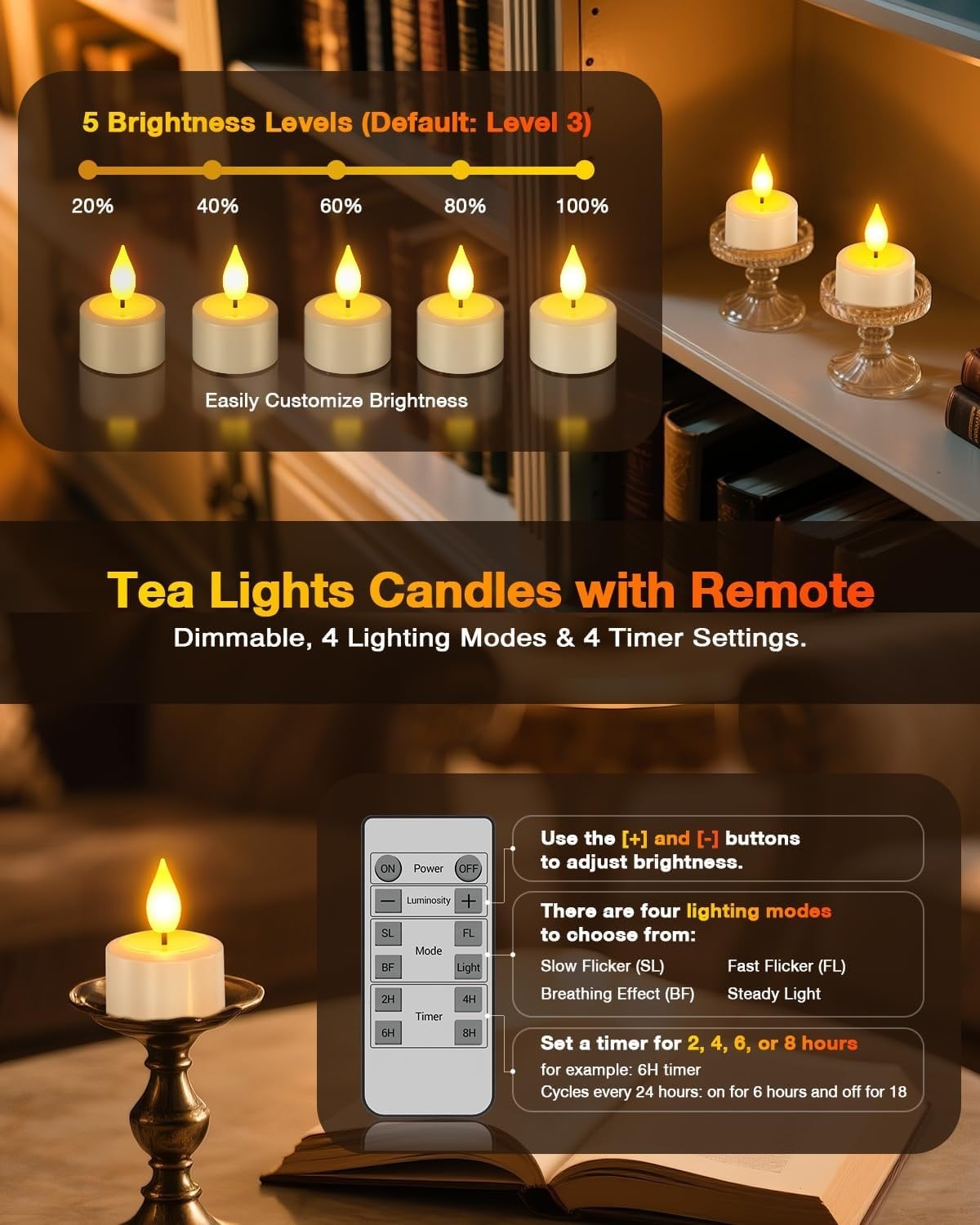 Lot de 12 bougies LED rechargeables avec station de charge - 33% de remise
