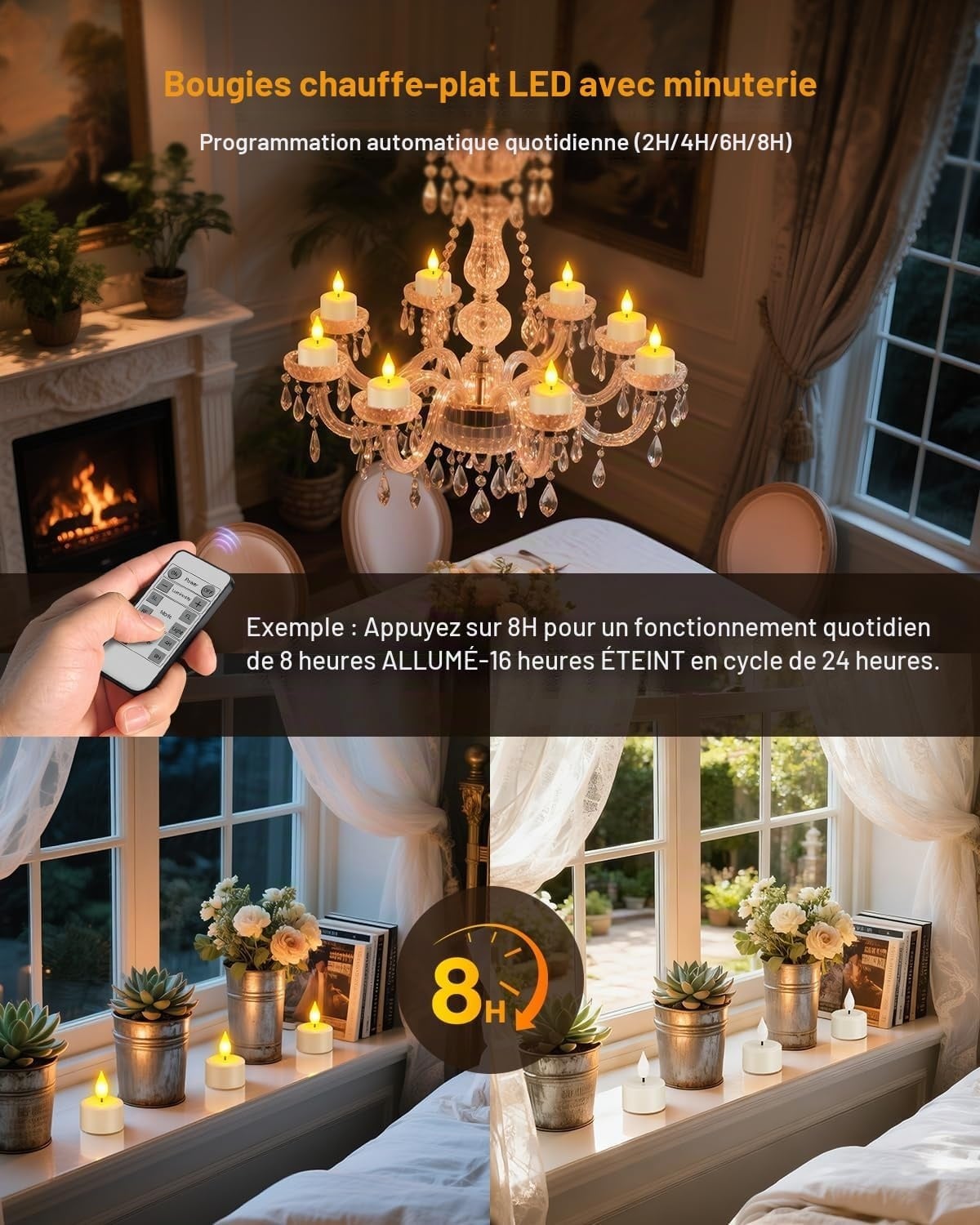 Lot de 12 bougies LED rechargeables avec station de charge - 33% de remise