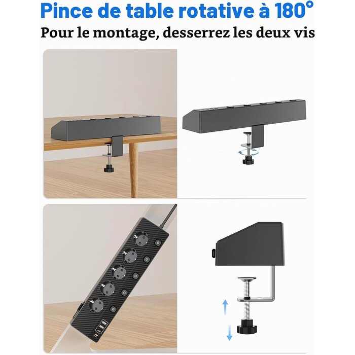 Multiprise de bureau 5 prises et 5 ports USB - 32% de remise