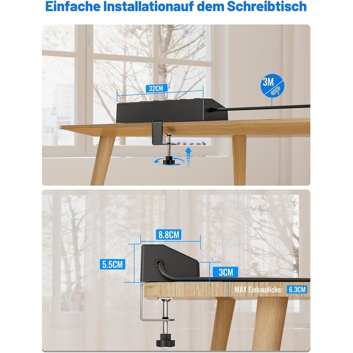 Multiprise de bureau 5 prises et 5 ports USB - 32% de remise
