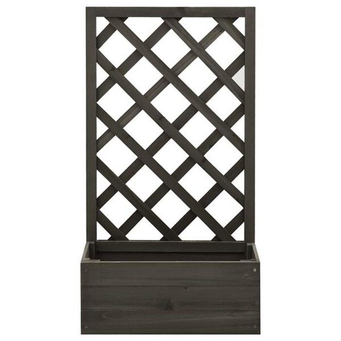 Jardinière avec treillis en bois d'épicéa gris - 50x25x90 cm - 32% de remise
