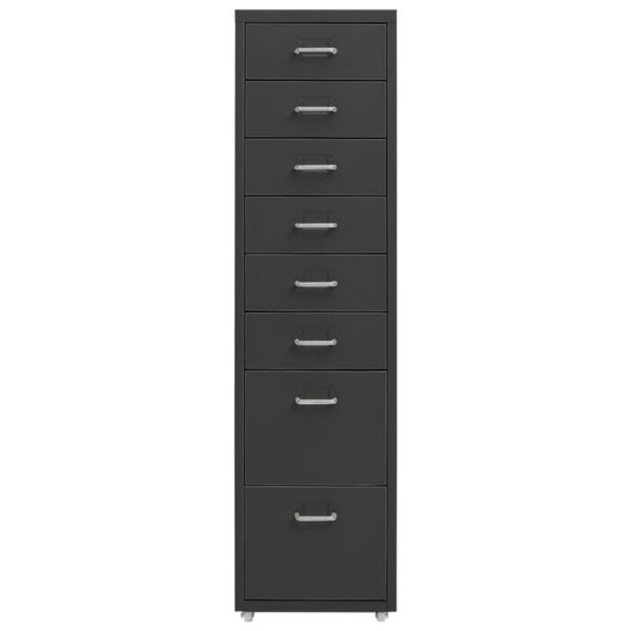 Caisson mobile 8 tiroirs en métal anthracite - 35% de remise
