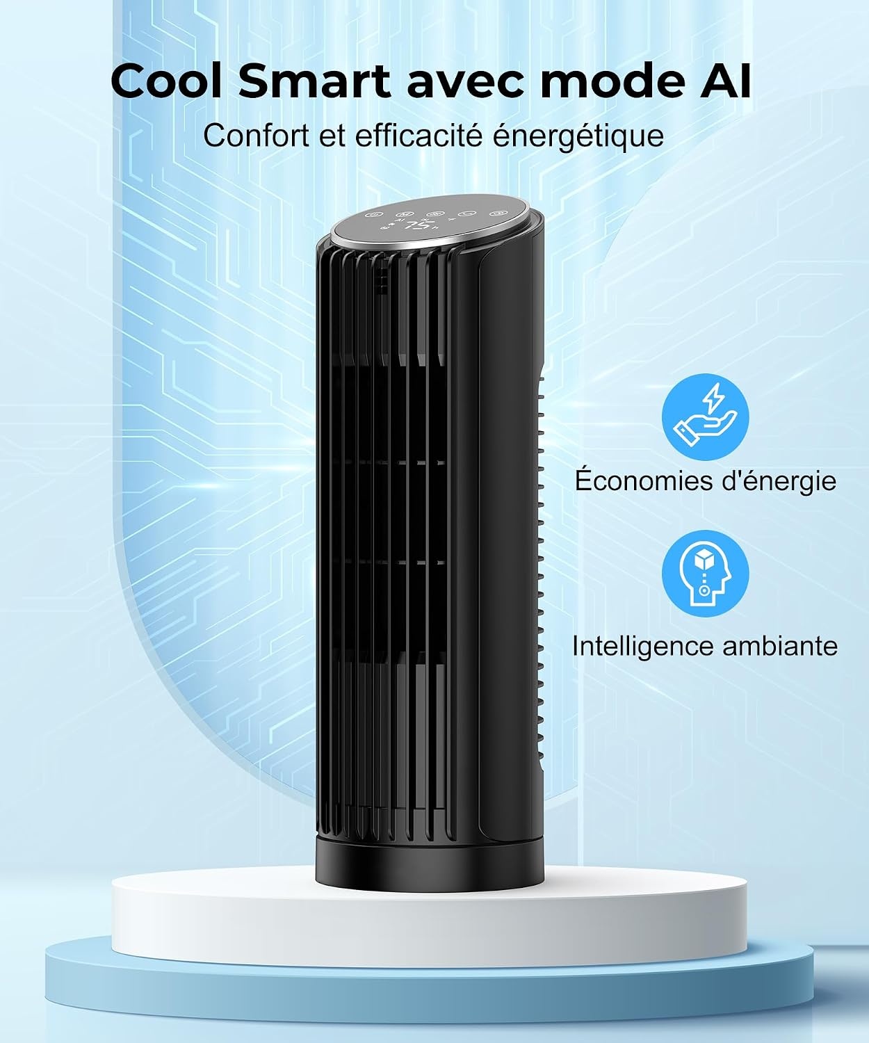Ventilateur colonne oscillant 33 cm silencieux 24 dB - 32% de remise