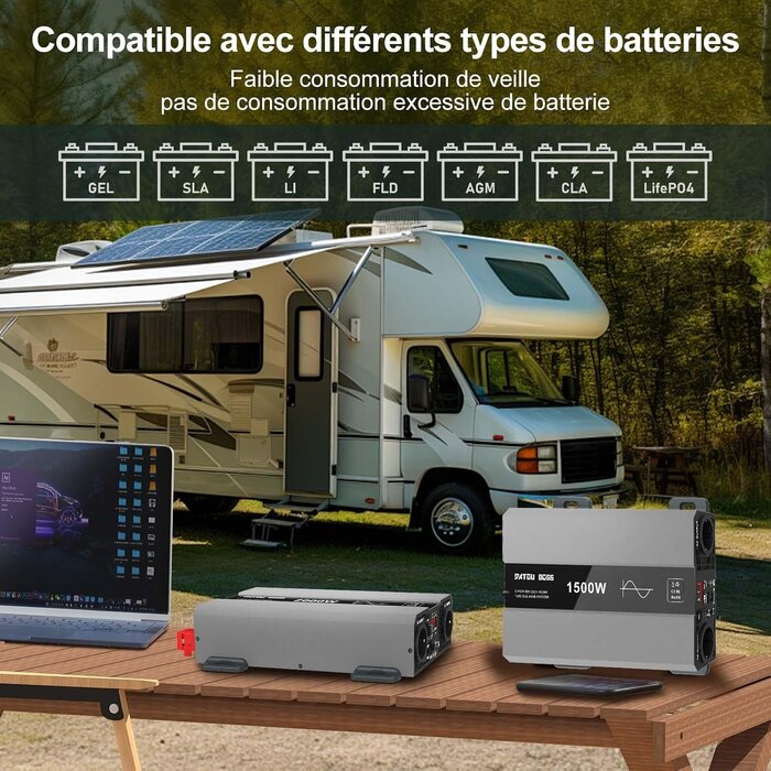 Convertisseur Pur Sinus 24V 2000W avec télécommande - 35% de remise