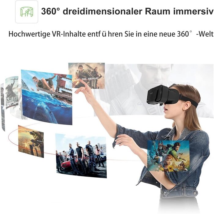 Casque VR 3D pour smartphones 5-7 pouces - Télécommande incluse - 32% de remise