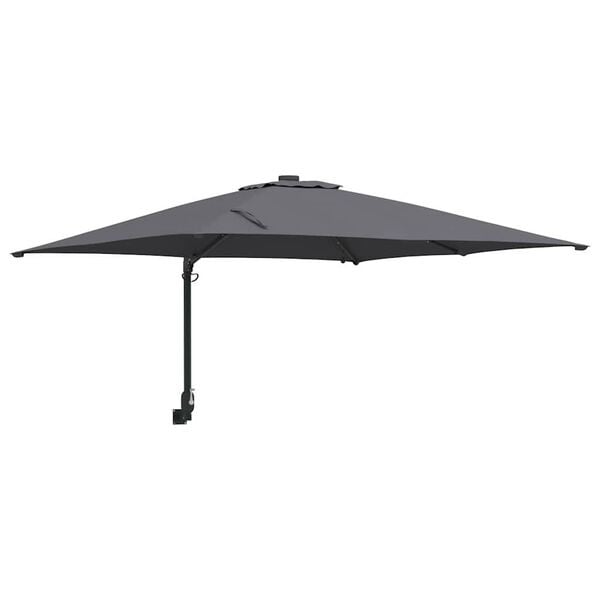 Parasol mural anthracite avec LED - 248,5 cm - 35% de remise