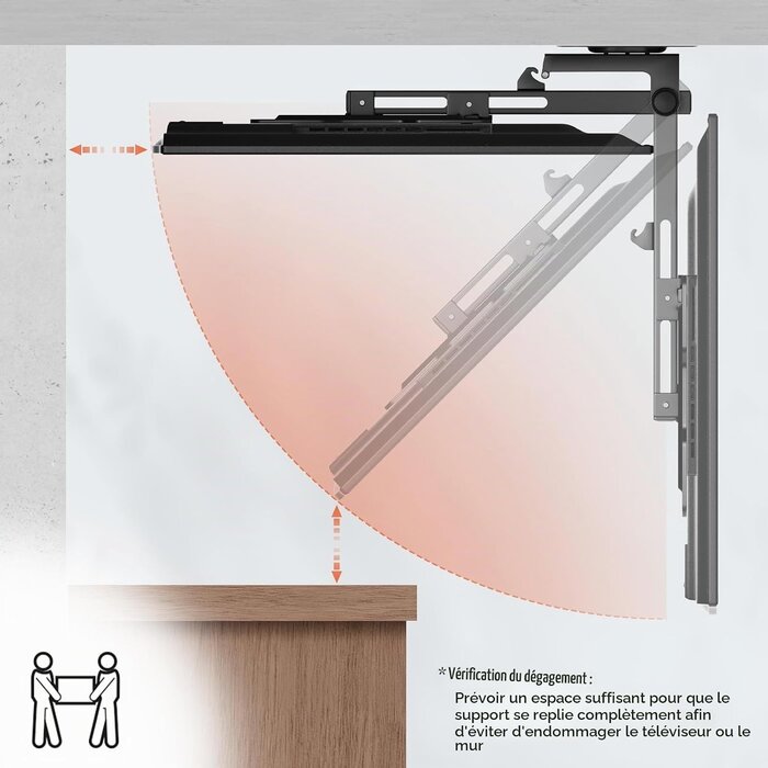 Support plafond pliable pour TV 23-55 pouces - 32% de remise