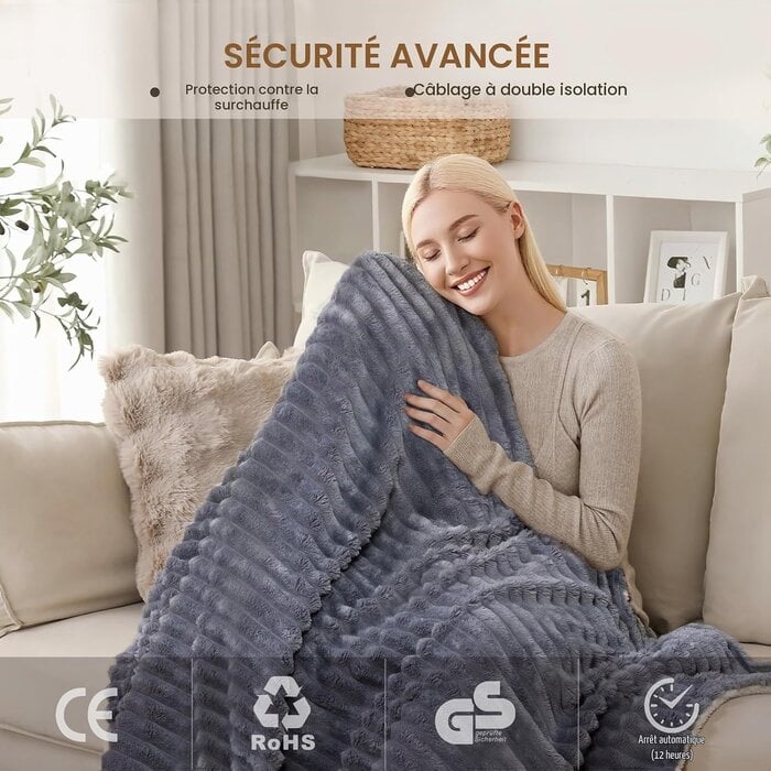 Couverture Chauffante 160x130cm, 9 Niveaux - 33% de remise