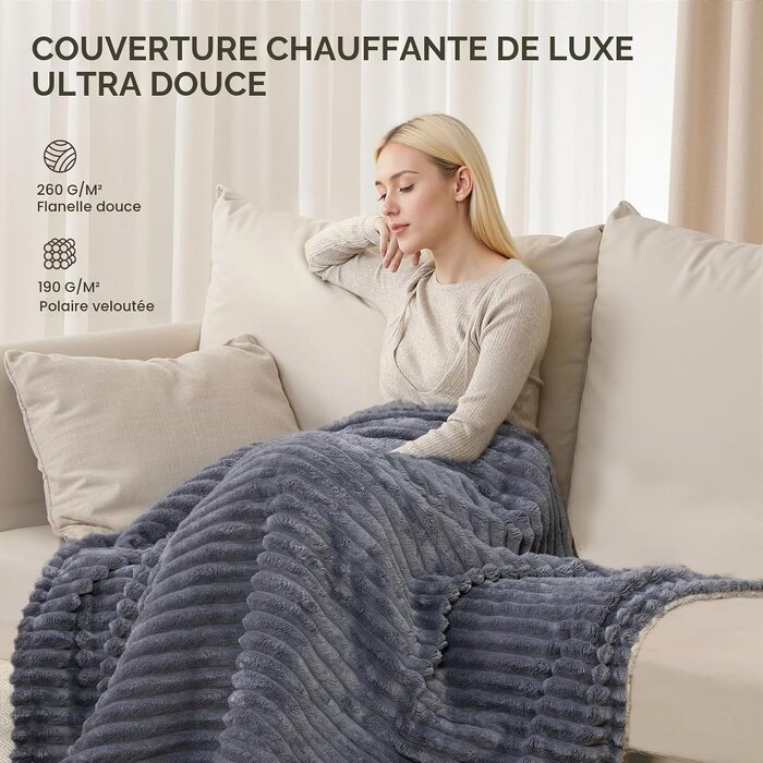 Couverture Chauffante 160x130cm, 9 Niveaux - 33% de remise