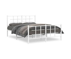 Vidaxl Cadre de lit métal blanc 140x200 cm - 51% de remise