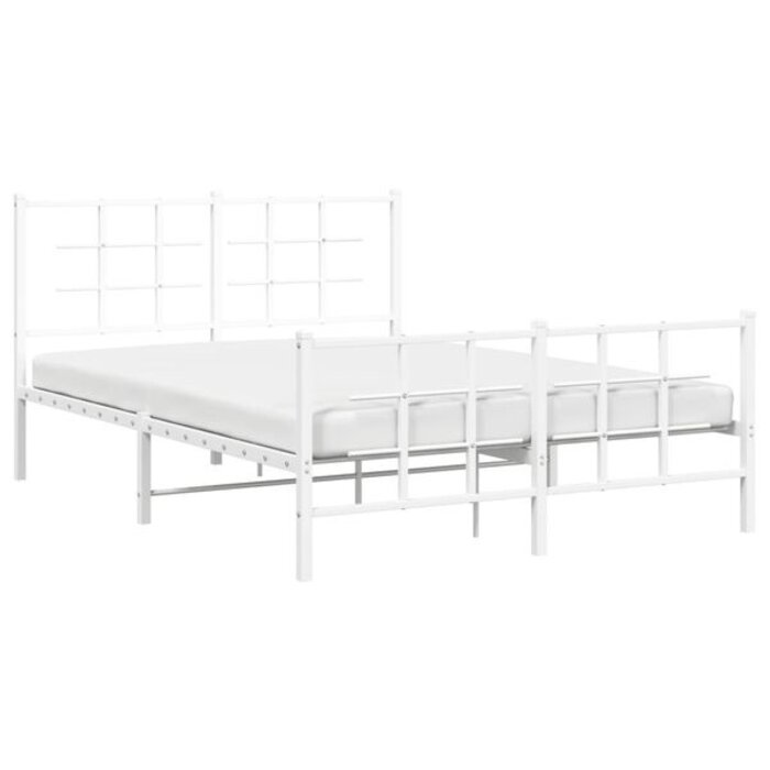 Cadre de lit en métal blanc 140x200 cm - 34% de remise