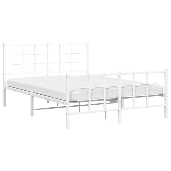 Cadre de lit en métal blanc 140x200 cm - 34% de remise