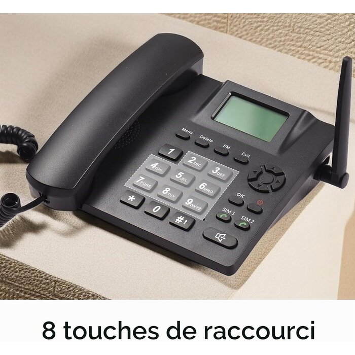 Téléphone fixe sans fil GSM Dual SIM - Antenne externe - 31% de remise