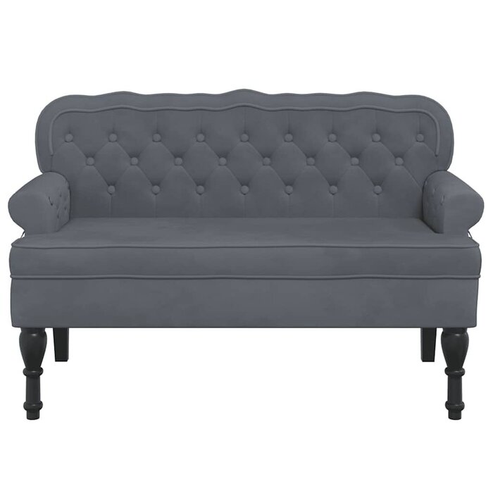Banquette en velours gris foncé - 35% de remise