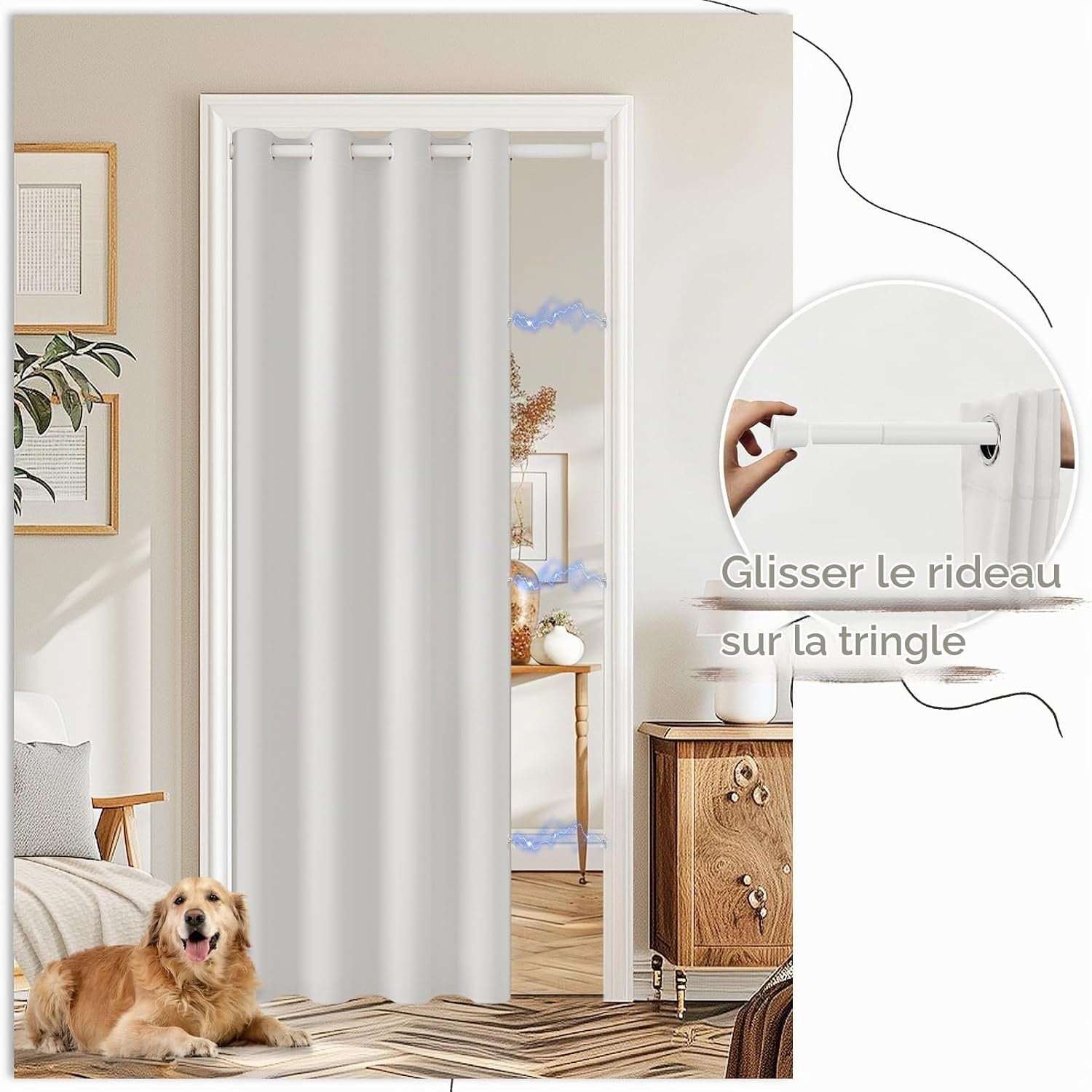 Rideau thermique occultant 132x195 cm blanc - 32% de remise