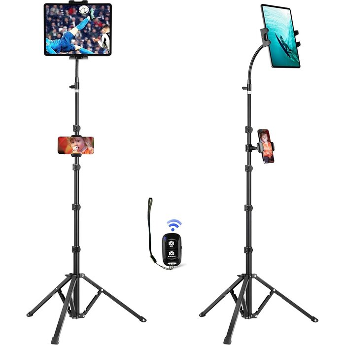 Trépied articulé 185 cm pour tablette et téléphone - 33% de remise