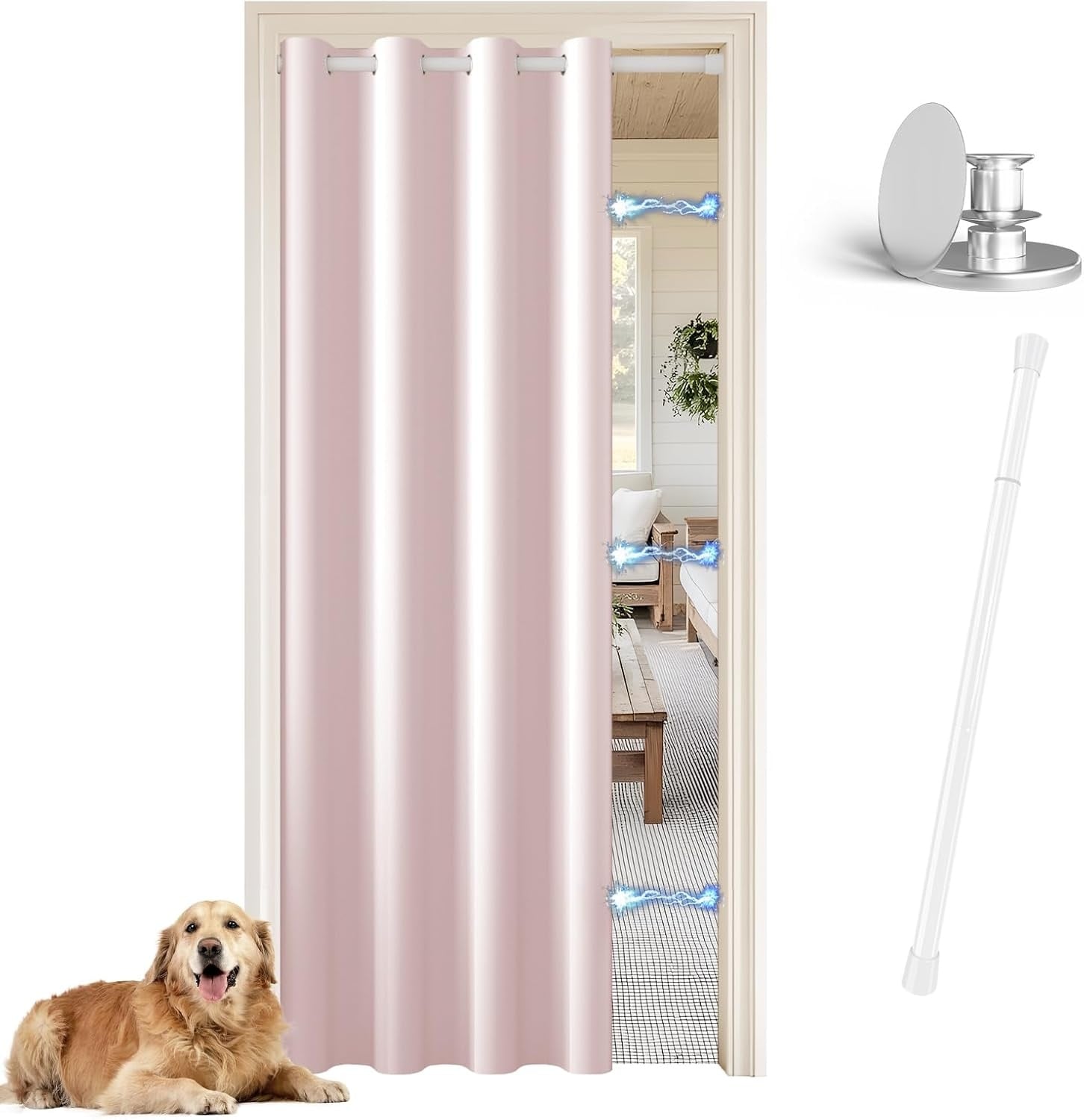 Rideau thermique magnétique 132x195 cm blanc - 32% de remise