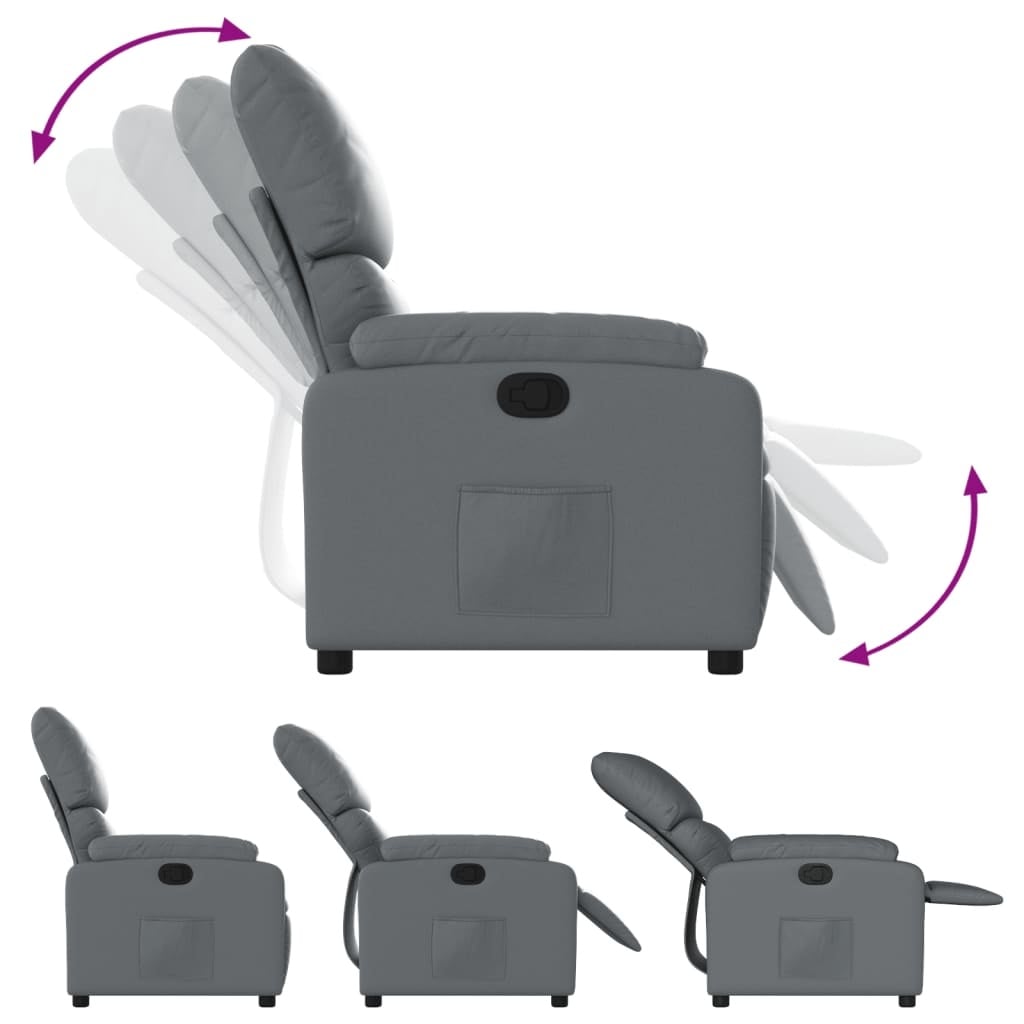 Fauteuil inclinable gris avec repose-pieds - 35% de remise