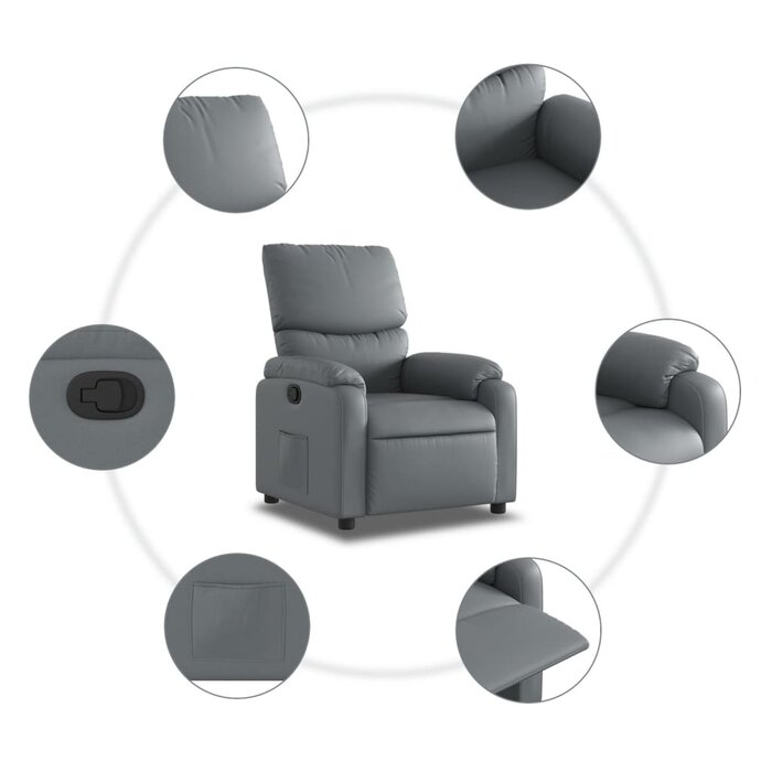 Fauteuil inclinable gris avec repose-pieds - 35% de remise