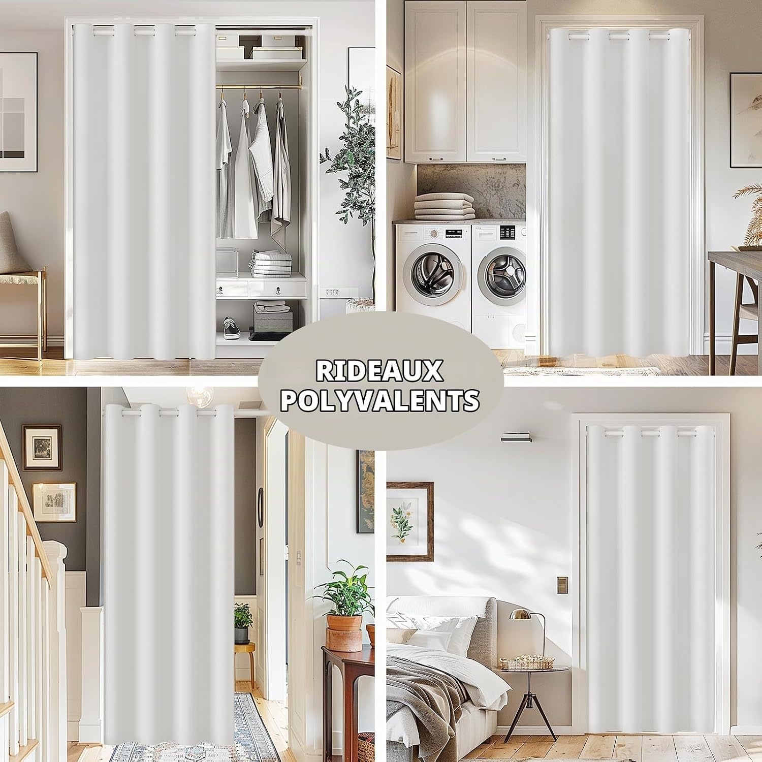 Rideau thermique magnétique blanc 132x195 cm - 32% de remise