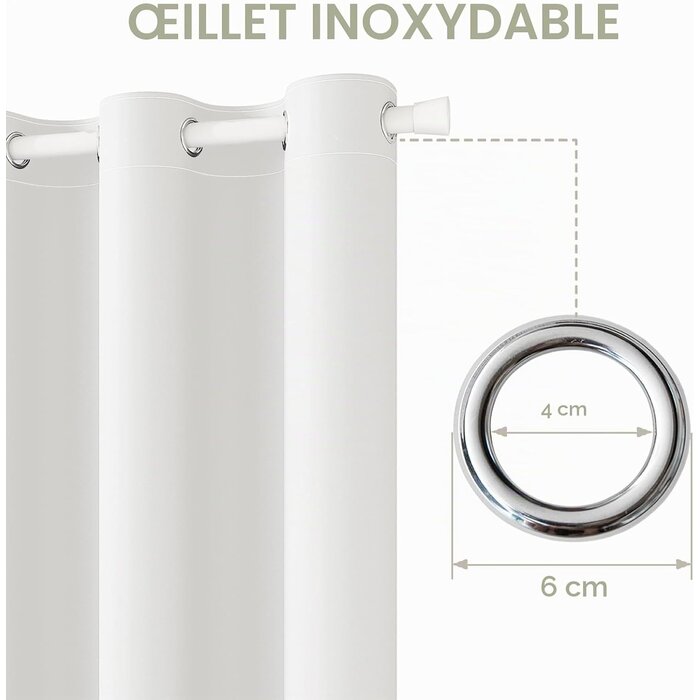 Rideau thermique magnétique blanc 132x195 cm - 32% de remise